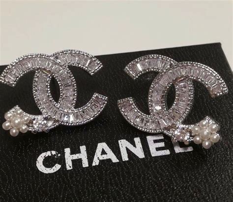 chanel logo studs|genuine chanel earrings.